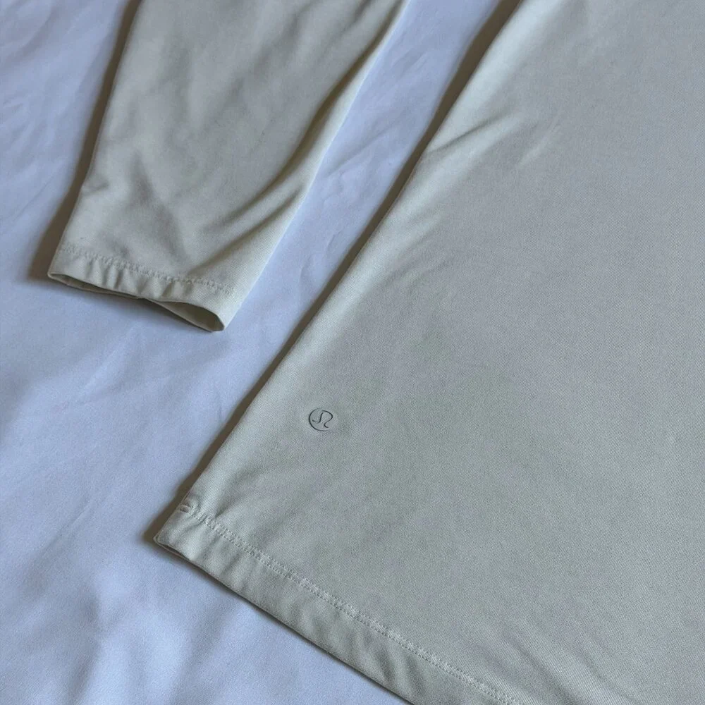 Lululemon Evolution Polo Long Sleeve Shirt Mens XL Heathered Bone Beige LM3EQKS - Picture 7 of 9
